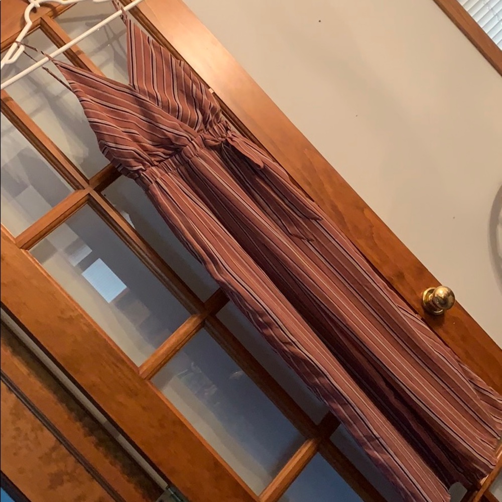 Vertical striped jumpsuit